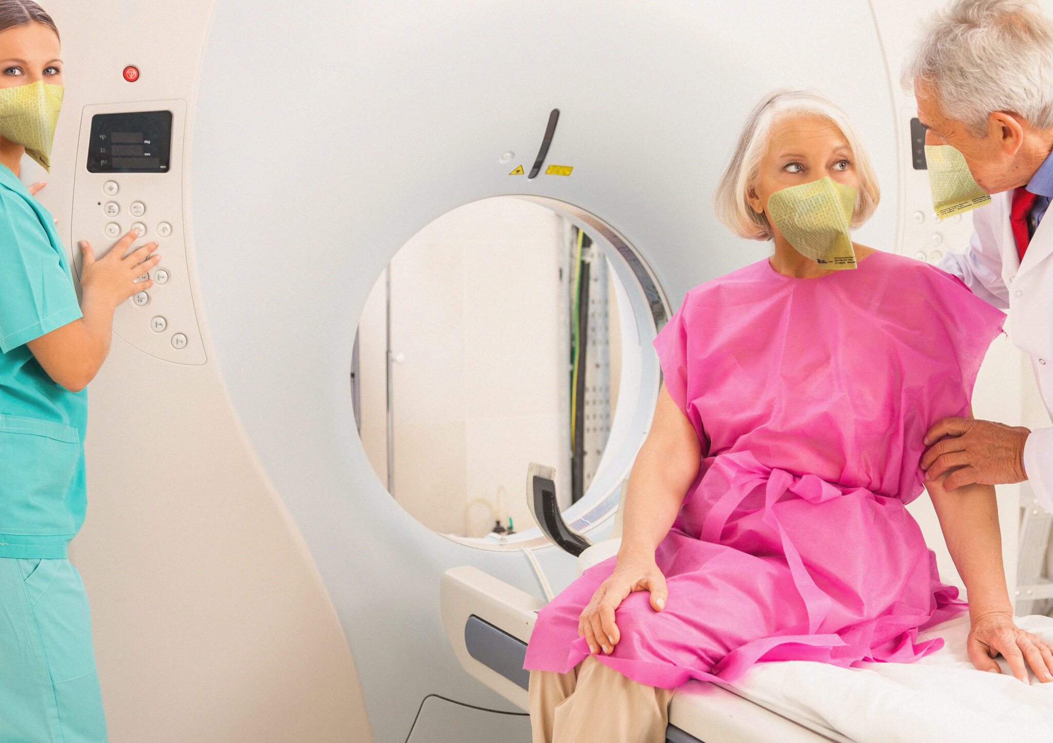 Mature-female-patient-in-60s-instructed-by-doctors-about-mri-sca Elderly Women and healthcare workers ReadiMask N95 MRI FAQ